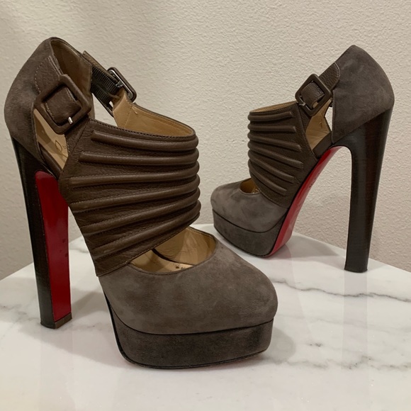 Christian Louboutin ByeBye heels Grey suede 36 1/2 - Picture 3 of 5